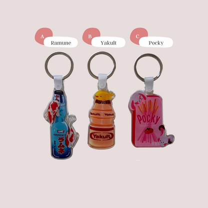 Ramune, Yakult and Pocky Keychain