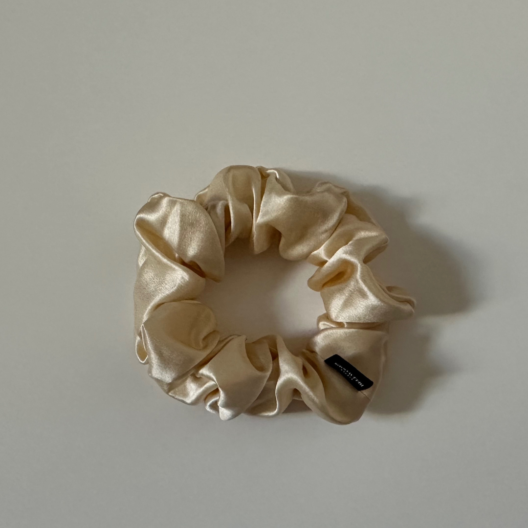 Champagne Silk Scrunchie - 3.5 cm