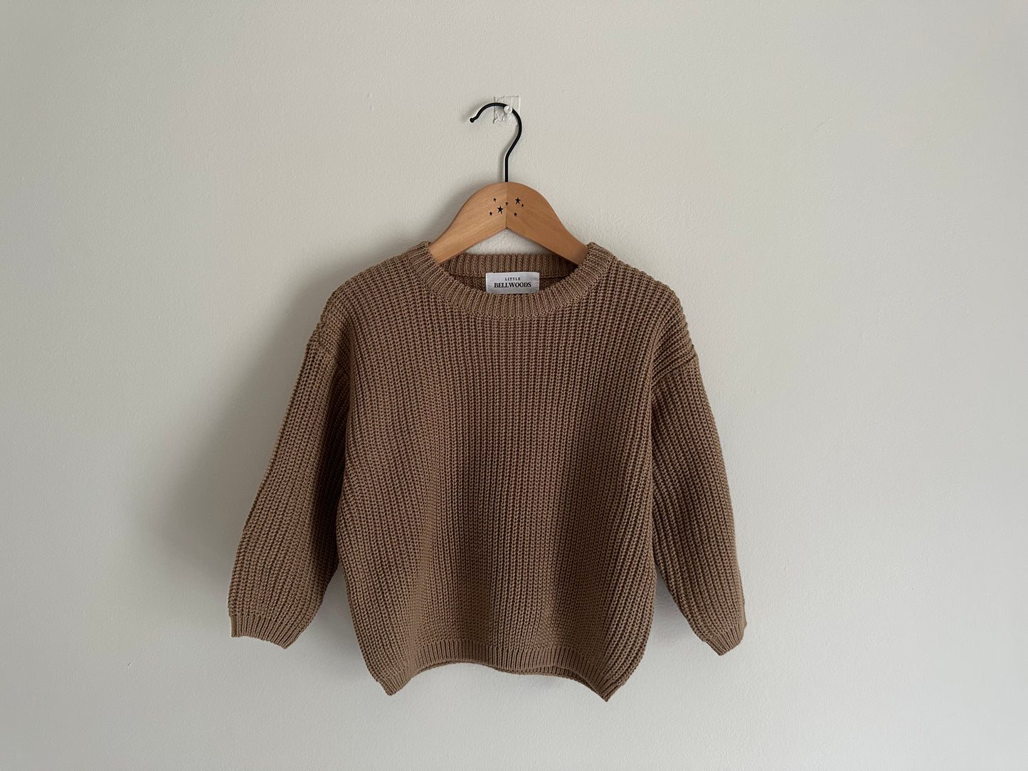 Chunky Oversized Knit Toddler Sweater - Coffee