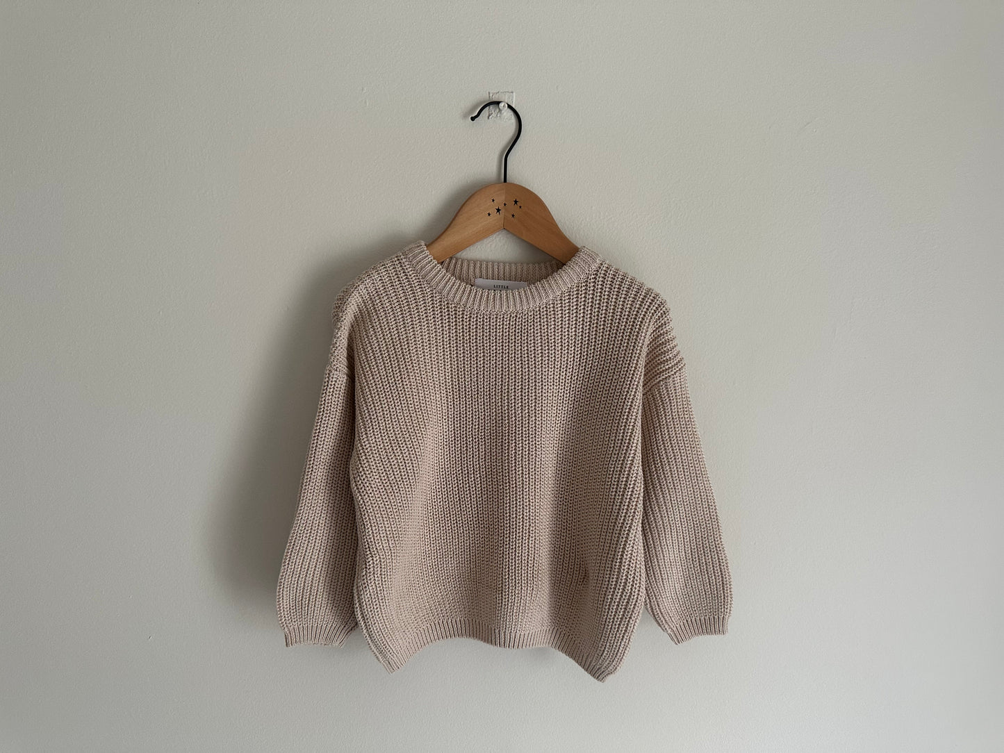  Chunky Oversized Knit Toddler Sweater - Oat