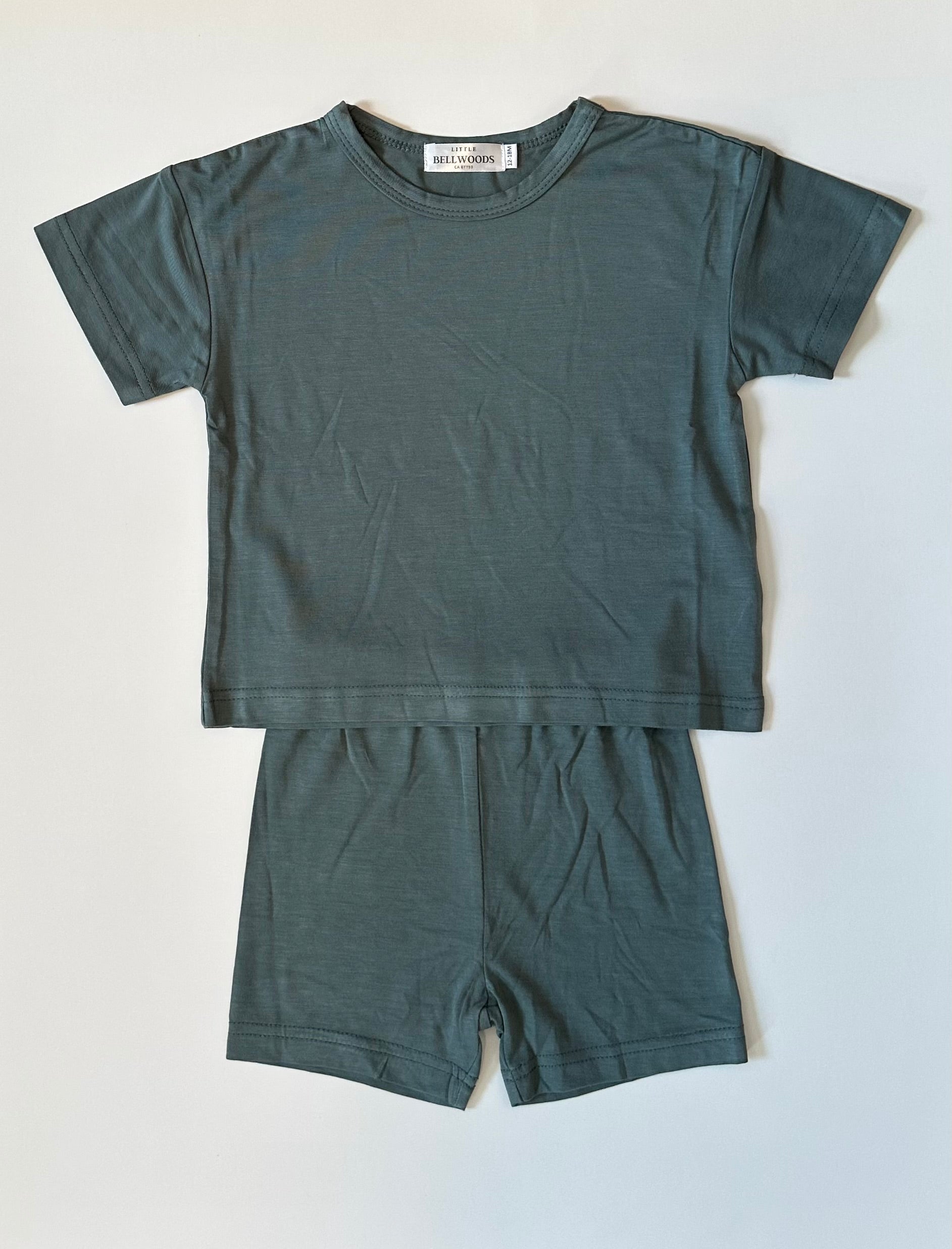 Breathable Kids Bamboo T-shirt Set in Slate Blue