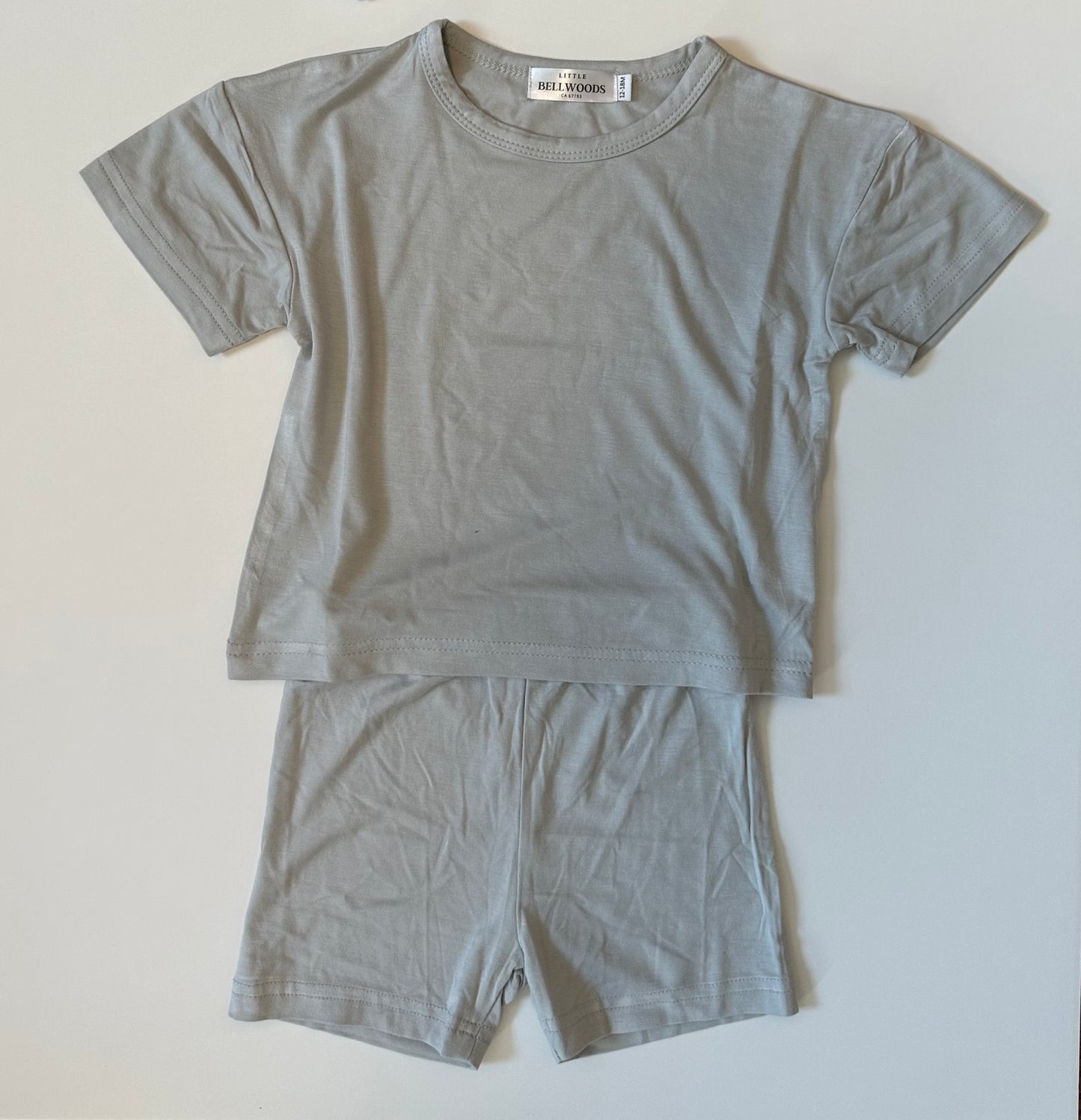 Breathable Kids Bamboo T-shirt Set in Stone Grey