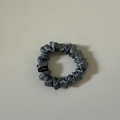 Slate Blue Silk Scrunchie - 2 cm