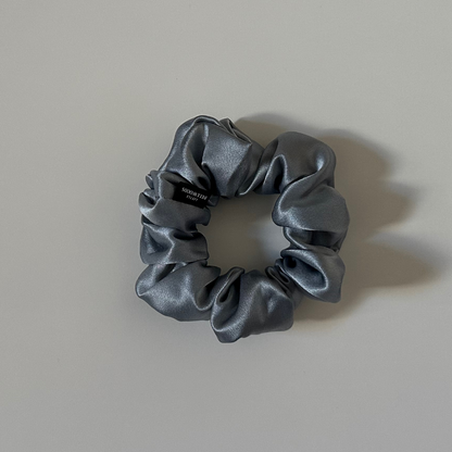 Slate Blue Silk Scrunchie - 3.5 cm